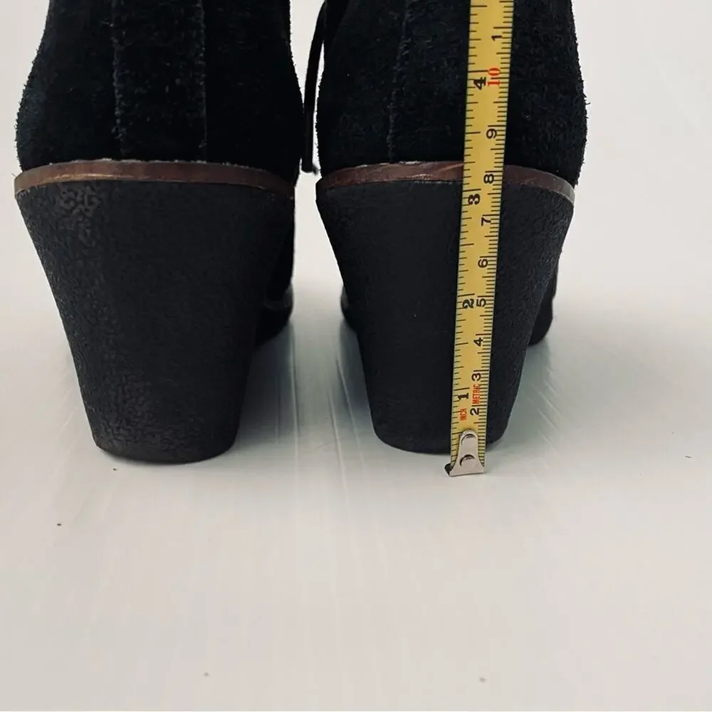 White Mountain Lambert suede leather lace up wedge booties size 8.5